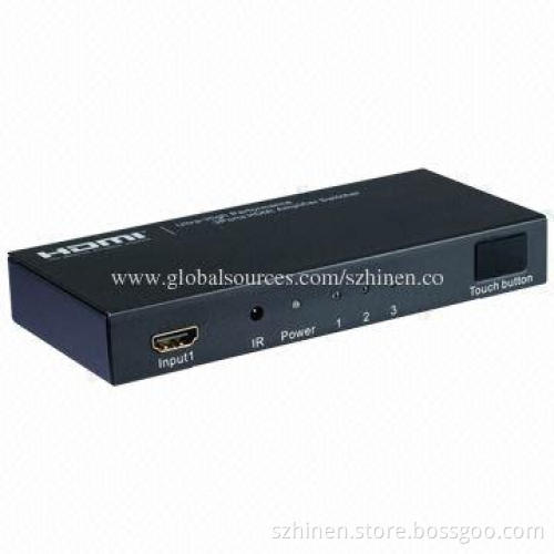 3 Ports HDMI Amplifier Switcher, 1,080-pixel Supports High-video Resolution, HDCP Pass-through
